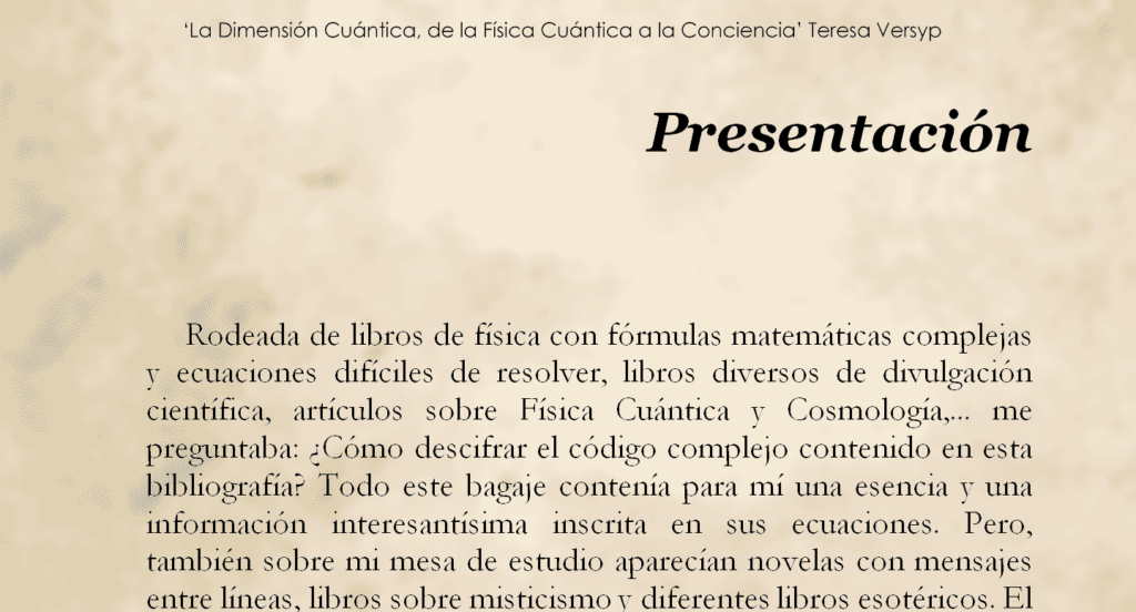 Presentación de 'La Dimensión Cuántica' de Teresa Versyp